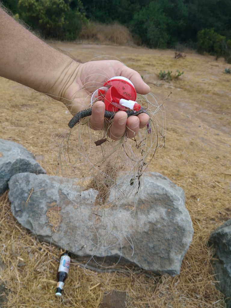 Fishing line found in 15 minutes at the beach below Hernandez Hideaway